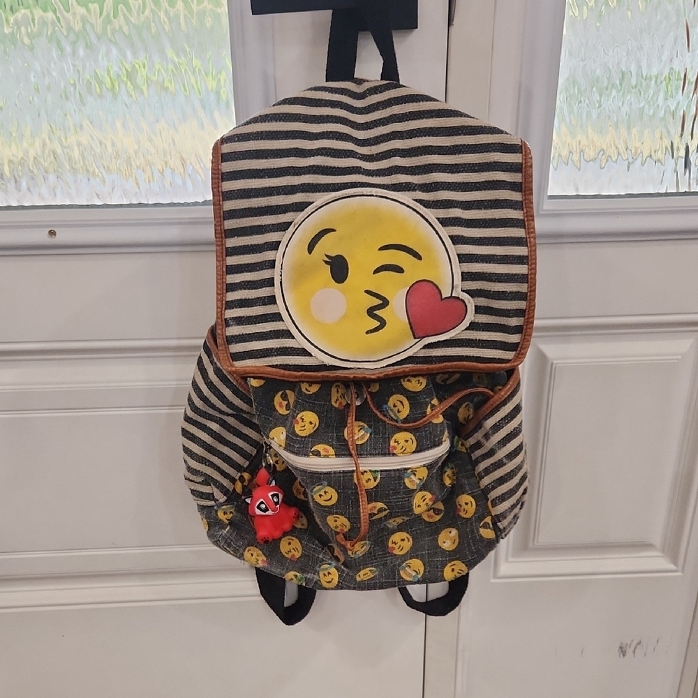 Emoji Striped Backpack